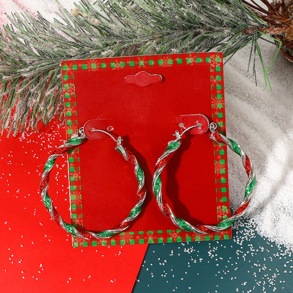 Wholesale Christmas Elk Snowflake Earrings